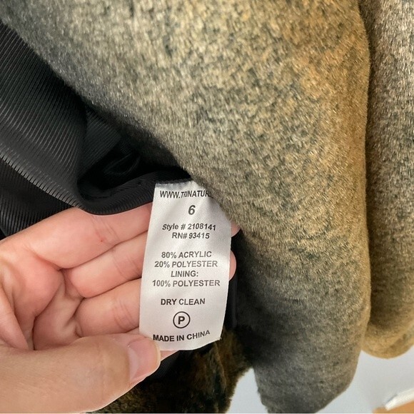 Trina Turk Faux Fur Short Jacket Oversized Collar Khaki Tan Green SUPER SOFT 6 - Picture 3 of 7